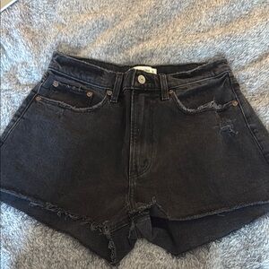 Curve Love Abercrombie Women's Black Denim Shorts